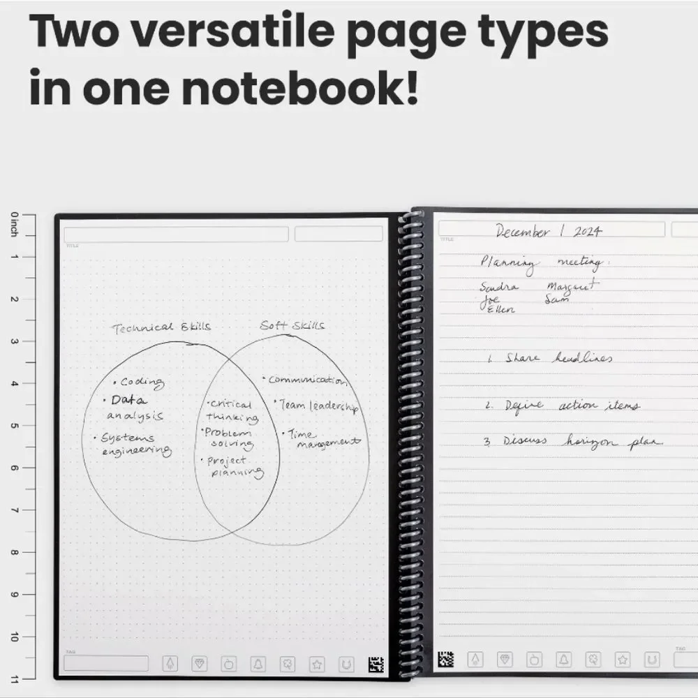 Rocketbook Core Smart Spiral Notebook, Dot-Grid and‎ Lined Pages